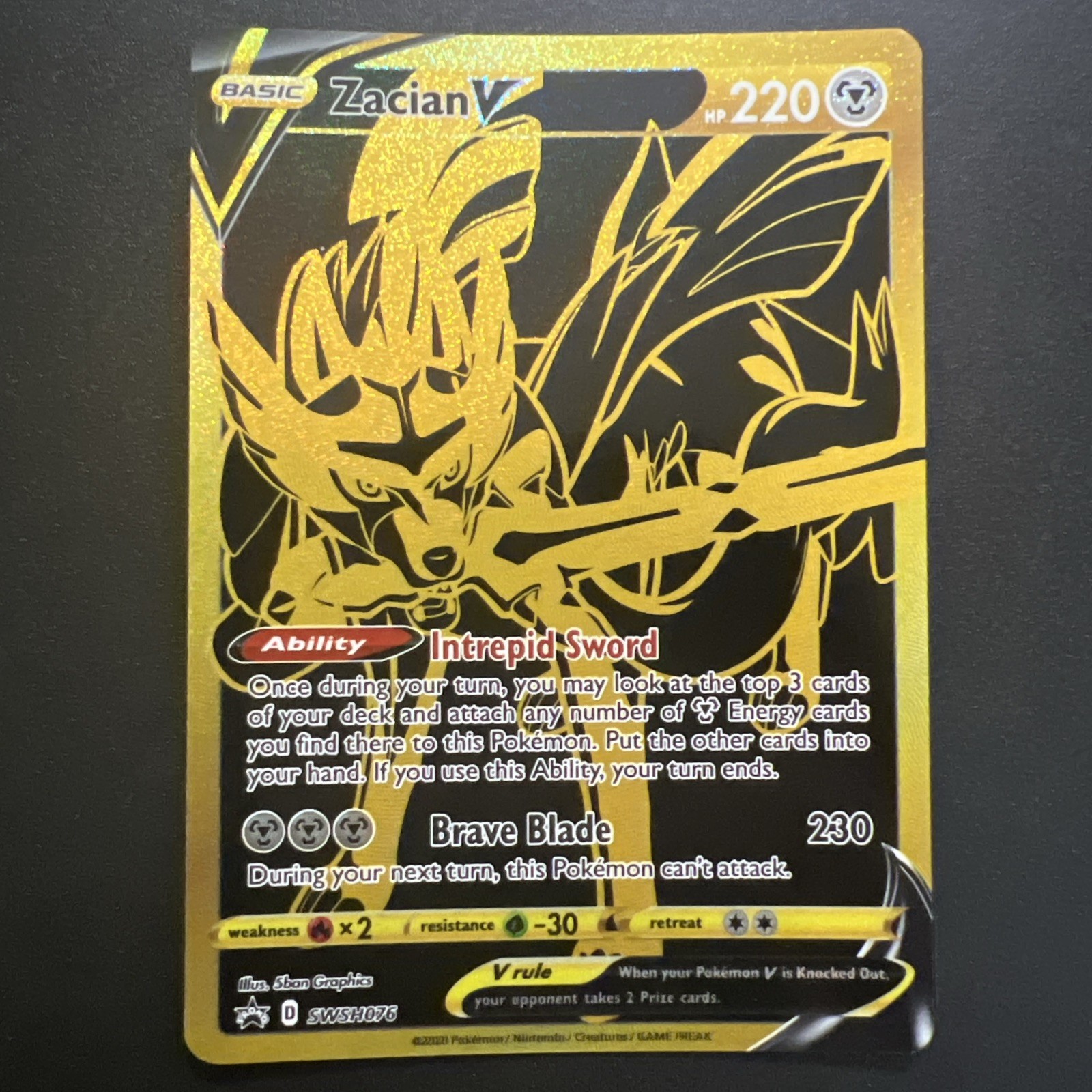 Zacian V SWSH076 Pokemon Card TCG Sword & Shield Promo Cards Holo