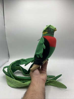 Vintage Angelitos Green Parrot 1980s Stuffed Animal Hanging Bird