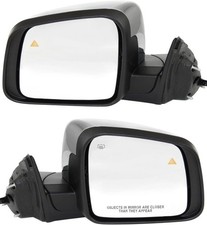 Manual Folding Mirror Pair For 2011-2022 Jeep Grand Cherokee Blind Spot Chrome