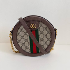 Gucci Ophidia GG Supreme Canvas Chain Round Crossbody Bag