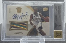 2007-08 Exquisite Collection Autographed Patches Chris Paul 1/35 BGS 8 10 Auto