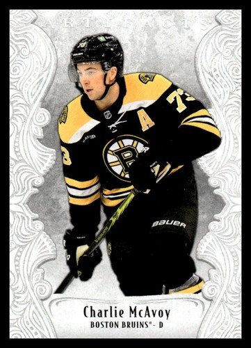2025-26 UD Artifacts 119 Charlie McAvoy, Boston Bruins Platinum Sparkle #/99