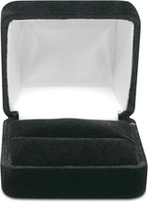 Novel Box Black Velvet Large Ring Gift Box 2.37x2x1.5 in Jewelry Case