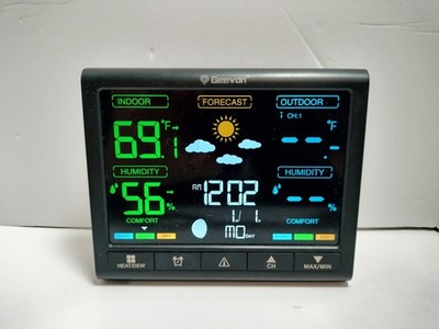 Geevon Weather Station Model 246250 Indoor Outdoor Forecast Clock Display Only 