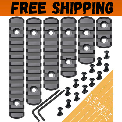 6 Pack Lock Picatinny Rail 3/5/7/9/11/13 Slot Set M-Lok Picatinny Rail