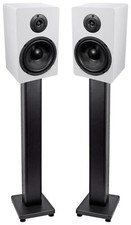 Pair Rockville RockShelf 64W White 6.5" Home Bookshelf Speakers 36" Stands