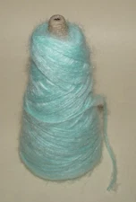 3oz. Cone, Unbranded, Light Green, Fuzzy, Brushed Acrylic yarn