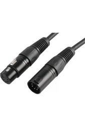 Image of DMX Lead, 5 Pin XLR Male to Female (1 Pair+Screen), 3m Black