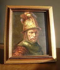 Framed oil painting after The Man with the Golden Helmet, circle of Rembrandt