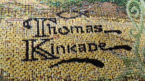 Vtg T. KINKADE Tapestry Wall Hanging 34"x30" Thy Word Lamp Unto Feet Light Path - Picture 3 of 14