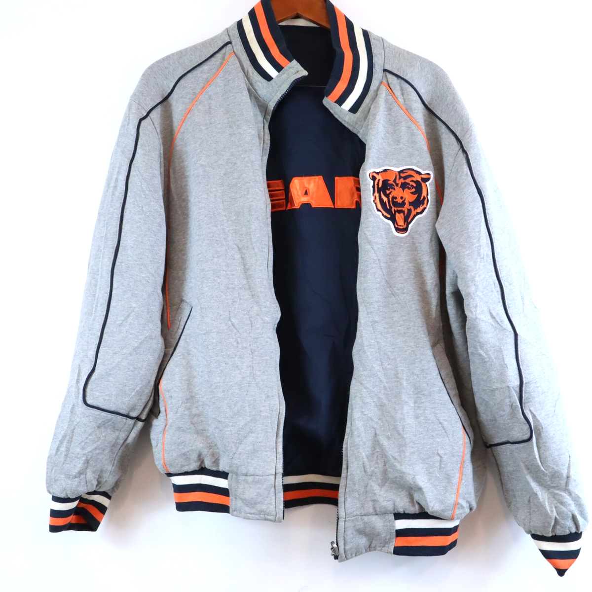 Vintage Chicago Bears Reversible Jacket Football NFL Bomber 90s
