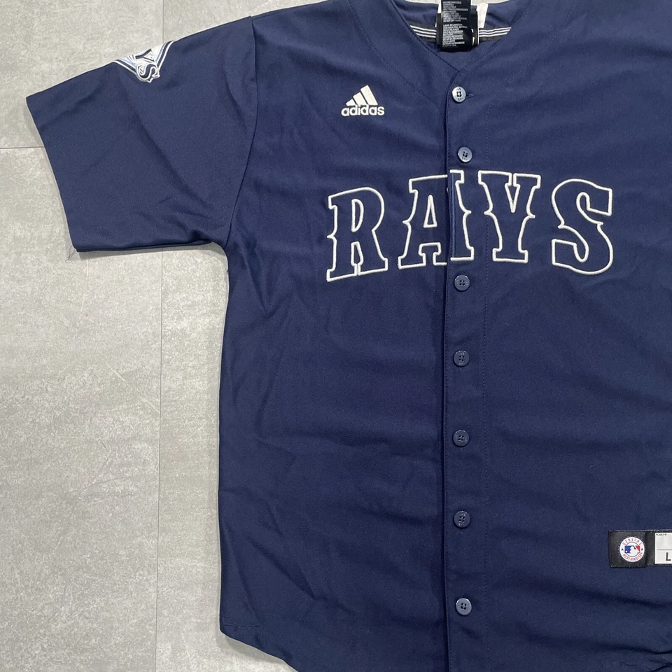 Tampa Bay Rays Adidas jersey boys Large youth blue throwback stitched MLB - Image 2 of 4