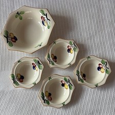 Soho Pottery SOLIAN WARE FRUIT PATTERN 4 Fruit Bowls 1 Serving Bowl vintage