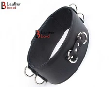 Cowhide Leather Waist Belt Restraint Style Fantasy Belt D rings to attach Cuffs