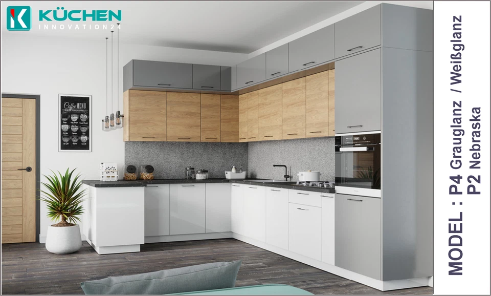 KÜCHEN INNOVATION KÜCHENSCHRANK HÄNGESCHRANK UNTERSCHRANK EINBAUKÜCHE HOCHGLANZ - Bild 4 von 4