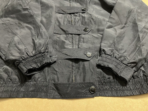 Vtg Hunt Club Multi-Strap Button Silk Bomber Jacket Black Sz M Women's 90's - Picture 6 of 17