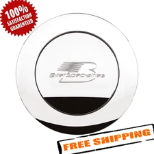 Billet Specialties 32625 Large Polished Horn Button with Billet Specialties Logo