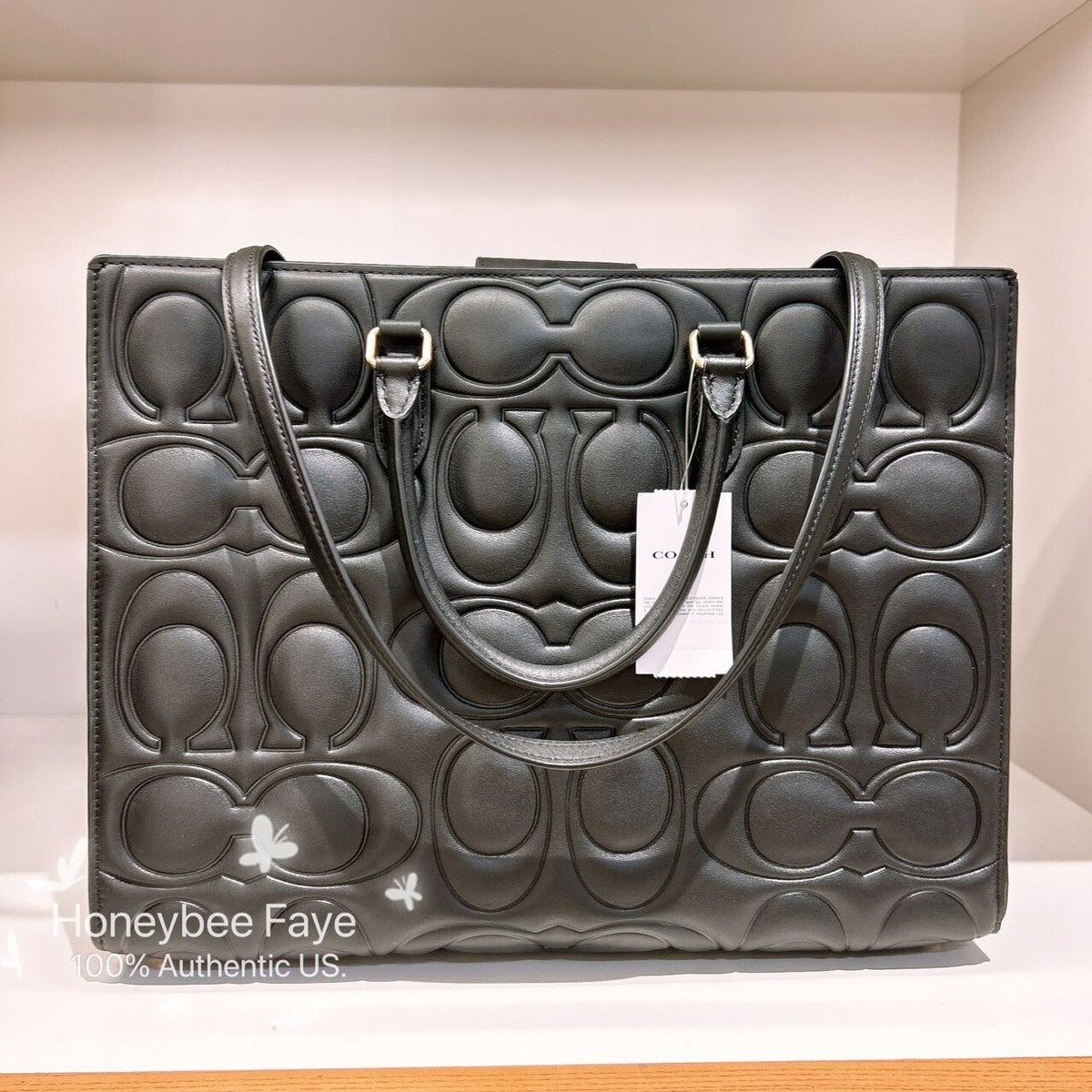 NWT Coach Maggie Tote Bag In Blocked Signature Leather CY673/CY672