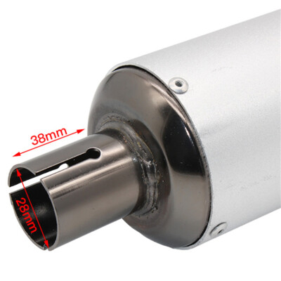 28mm Muffler Exhaust Clamp For CRF 50, 110cc, 125cc, SSR, Apollo, Pit Bikes, ATV – Silver Aluminum, 2 Year Warranty