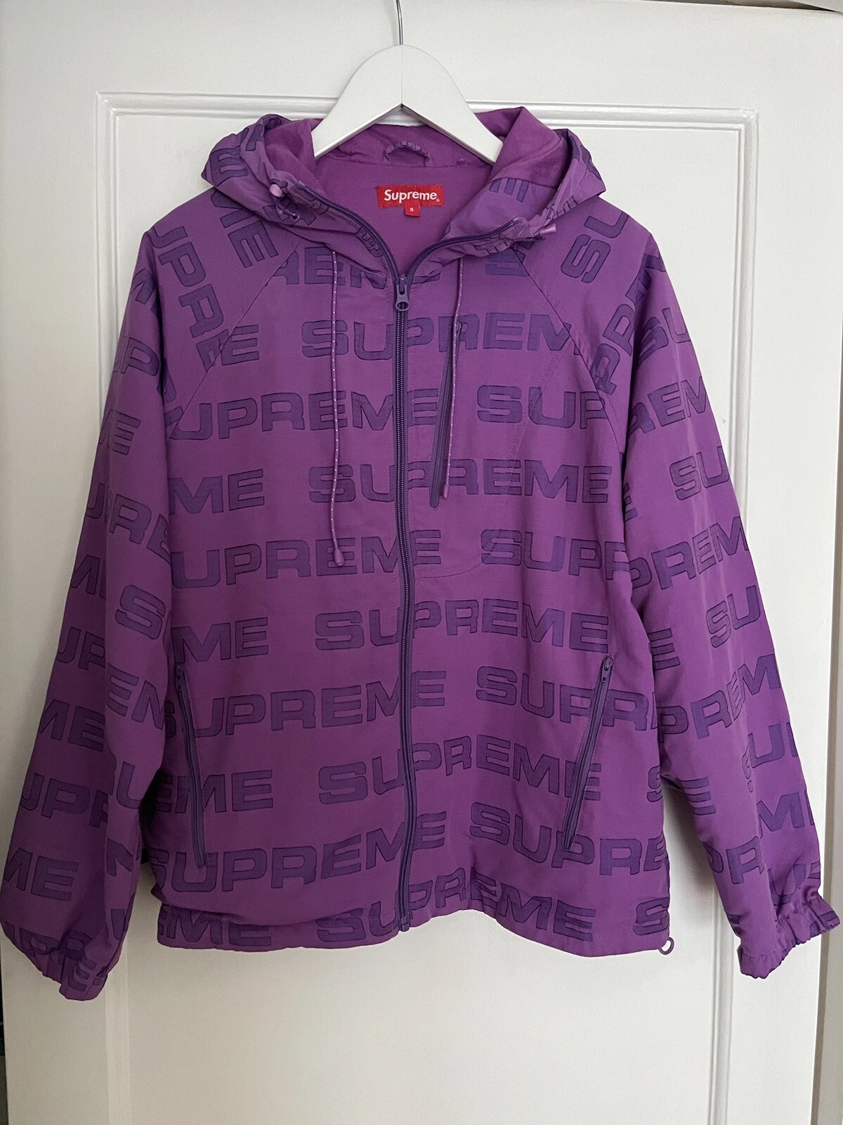 Veste à capuche violet Supreme Ripstop logo répété taille S neuve
