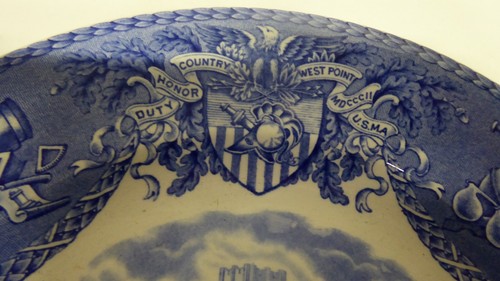 VINTAGE WEDGWOOD ETRURIA BLUE WHITE WEST POINT PLATE CADET CHAPEL 1931 POET CAMP - Picture 3 of 8