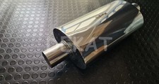 SILENZIATORE AUTO OVALE UNIVERSALE CENTRALE ACCIAIO INOX DIAMETRO Ø 63.5 MM L520