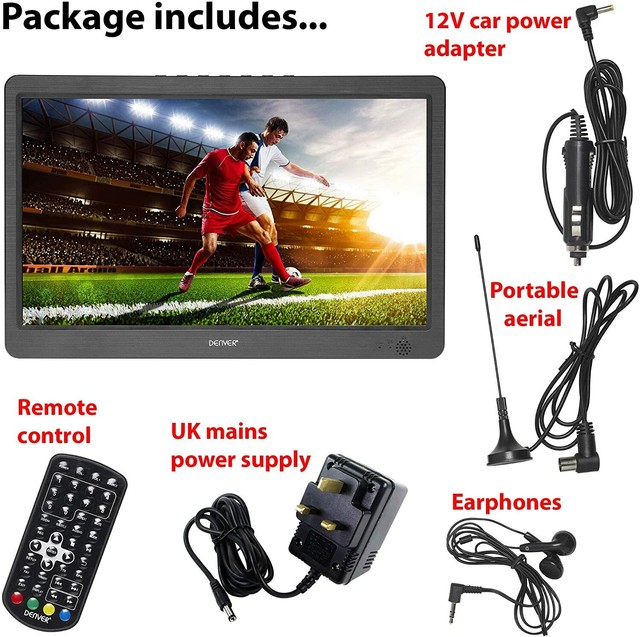 Denver LED1032 10 Inch Freeview Portable LED TV Black for sale