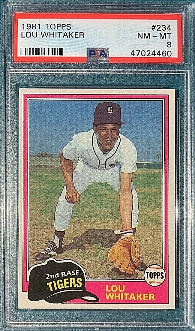 1981 Topps Baseball #234 Lou Whitaker PSA 8 Nicely Centered
