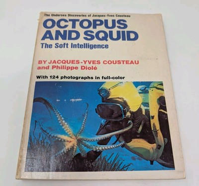 Vintage Paperback Book Octopus and Squid by Cousteau & Phillipe Diole Sea Ocean 