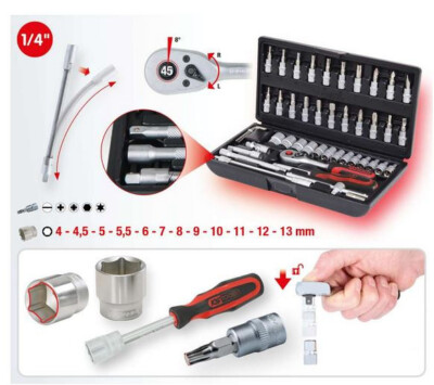 KS Tools 1/4'' Socket Wrench Set, 48-Piece 917.0648