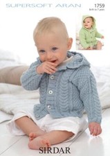 Sirdar Knitting Pattern - Supersoft Aran, Jackets 1759