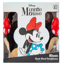 Disney Plush Wired Headphones- Minnie Mouse- Cushioned Ear Pieces Adjustable NEW