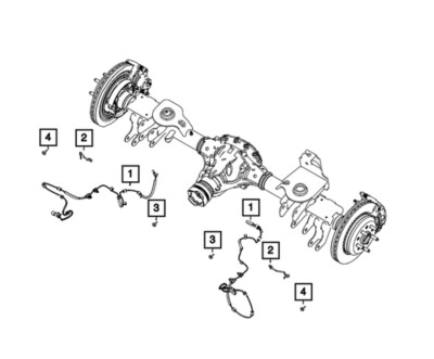 2 Pieces Mopar 68579091AA Rear Wheel Speed Sensor for 2020-2025