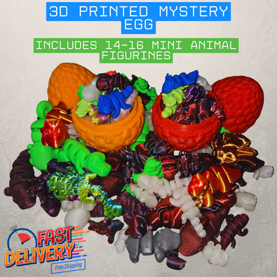 Surprise Egg with 40+ Articulating Animal Figurines - Random Egg Color & Animal