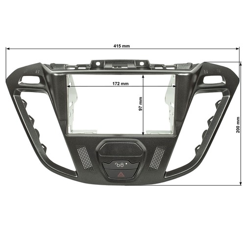 Doppel DIN Radioblende HQ passend für Ford Transit Custom Transit Tourneo Custom - Bild 2 von 4
