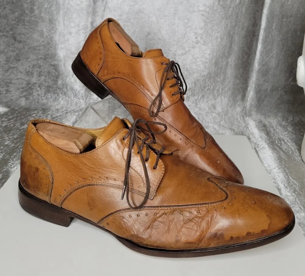 Cole Haan Brown Leather Brogue Style Wingtip Oxford Dress Shoes Sz 12M LEDLY-GRND-BRG-WG-  main image 4