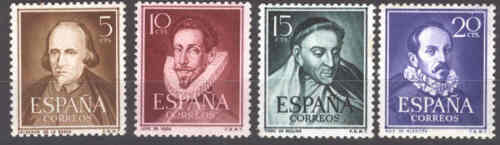 ESPAÑA Edifil # 1071/1074 ** MNH Personajes 1950-53 - Photo 1 sur 1