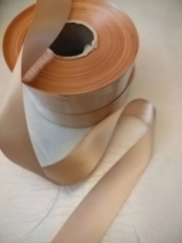 Cinta de satén de doble cara rosa rubor 2 pernos hecha en Francia completa nueva 1-3/4" Foto 4 de 4