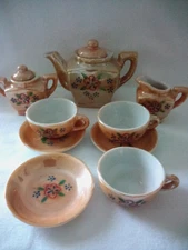 Miniature Tea Set Vintage stamped Japan Glazed Porcelain