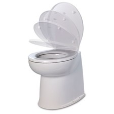 Jabsco 17" Deluxe Flush Fresh Water Electric Toilet w/Soft Close Lid - 12V 5804
