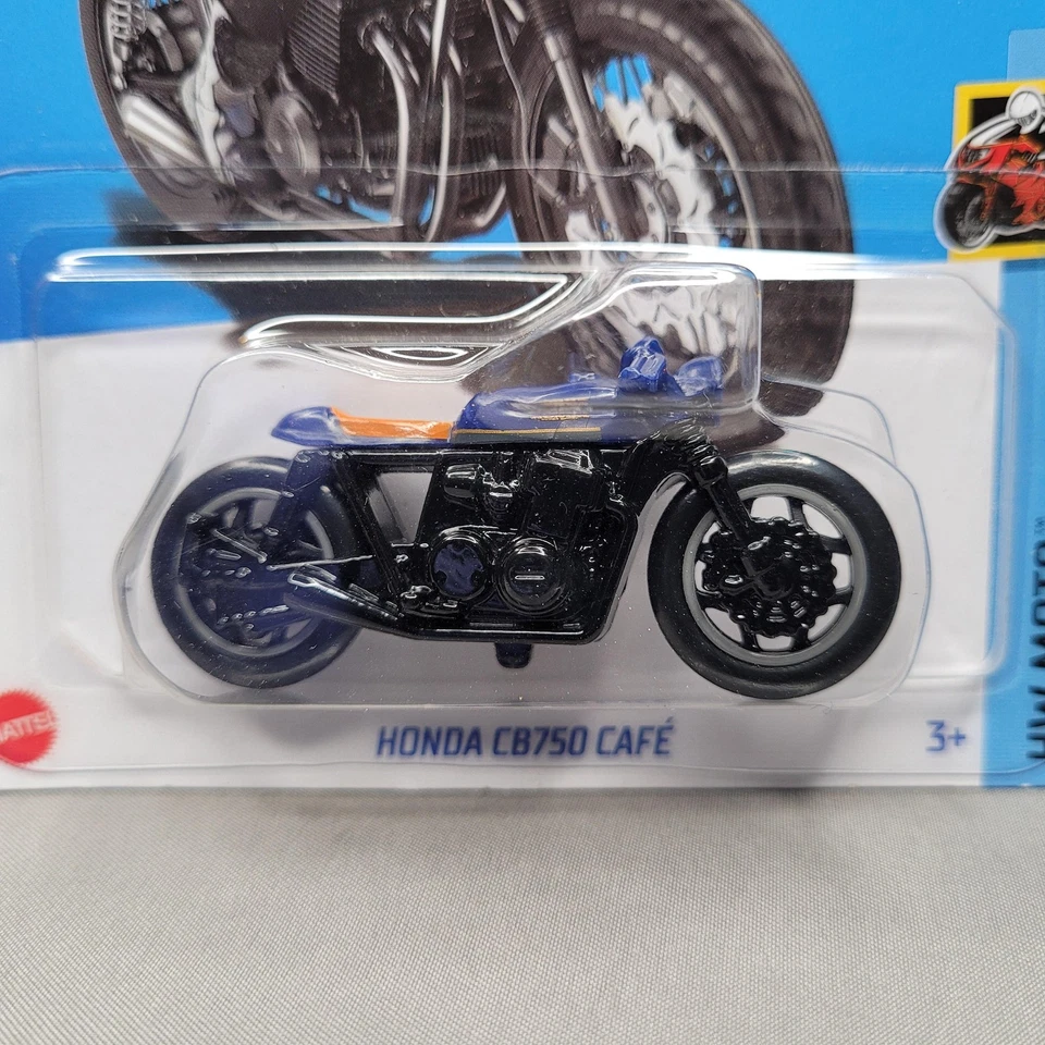 Hot Wheels Honda CB750 Cafe HW Moto 4/5 141/250 2021 Blue Motorcycle Diecast - Image 2 of 4