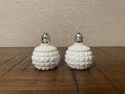 Vintage White Milk Glass Diamond Point Salt & Pepper Shakers 1960’s