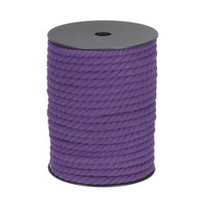 Cotton Rope 3 Strand Twisted Braided Rope Purple 8mm Dia