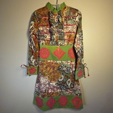 Vintage Boho Festival Amarti Retro 60s/70s Hippie Shift Dress Women's S/M Chic *