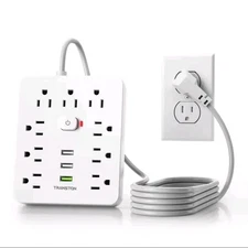 Power Outlet Surge Protector 9 AC Sockets 3 USB Ports 5ft Extension Cord US Plug
