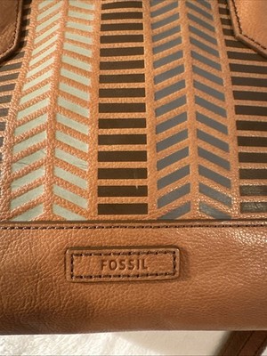 Fossil 1954 Issued Vintage Inspired  Clutch Crossbody Chevon Stripe Purse Bag