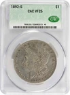 1892-S Morgan Silver Dollar VF25 CACG