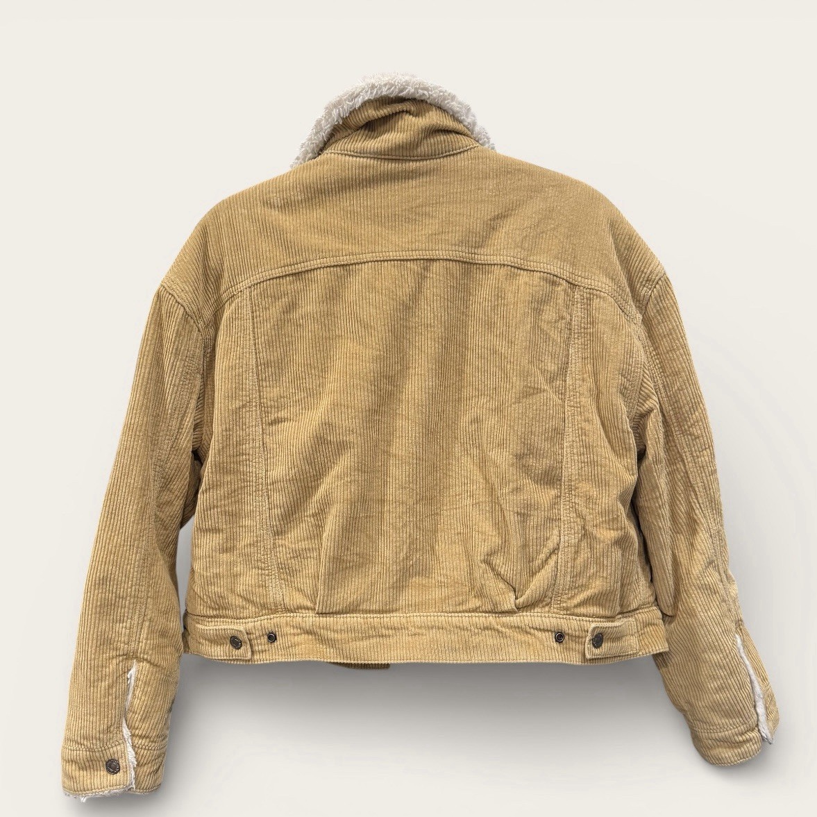 Levis Premium Womens Tan Corduroy Sherpa Heritage Trucker Jacket Medium thumbnail 3