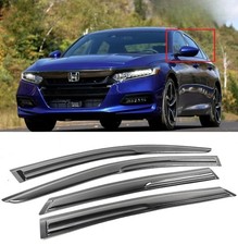Fit 18-22 Accord Jdm Aero Wavy Mugen Style 4 Pcs Tinted Window Visor Guard Vent Fit 18-22 Accord Jdm Aero Wavy Mugen Style 4 Pcs Tinted Window Visor Guard Vent