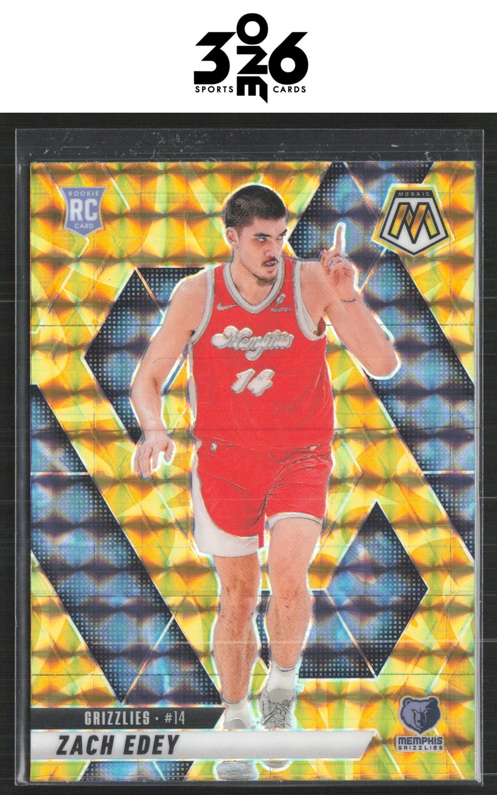 Zach Edey 2024-25 Panini Mosaic Reactive Yellow Mosaic Rookie #248 RC